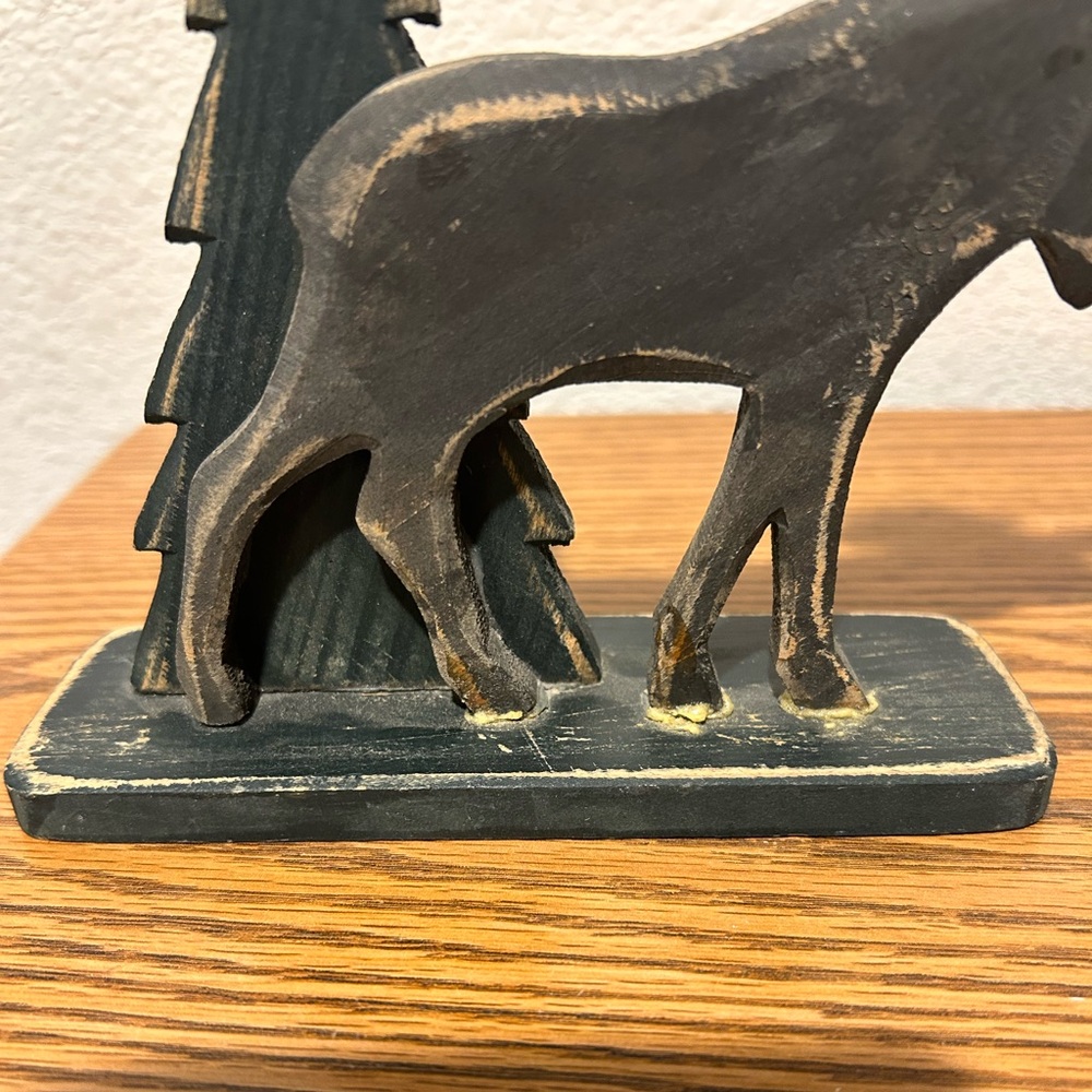 Rustic Black Moose and Tree Decor - Picture 4 of 9